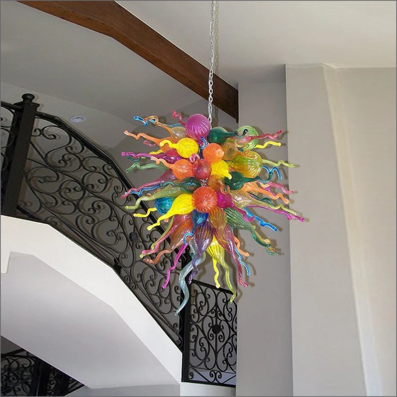 Chihuly Style Hand Blown Glass Art Chandelier Lighting Art Deco Modern Glass Chandelier Hanging LED Artistic Lighting