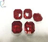 2019 Wuzhou Factory Wholesale Red Ruby Asscher Cut Fusion Glass Gem Stone
