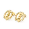 Wholesale Cheap Price Custom Gold Ear Studs Designs Fashion Earrings Rhinestone Studs