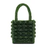 String Bag New Red Green Beaded Handbag Female Bag Hand-Woven Pearl Portable Bag