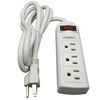 USA 3 Pins AC Electrical Power Strip Plug with Switch 3/4/6 Outlets Extension Socket Cord Cable 1.8m Surge Protector