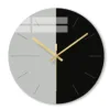 12 inch Minimalist Creative UV printing Tempered Glass Black Grey Two Colors Wall Clock