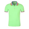 latest shirt designs men custom print Casual Classic Retro Tri-Color Collar Solid light green short sleeve cotton polo t shirts