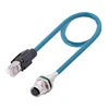 M12 waterproof straight connector right angle circular