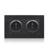 Plastic EU German electric 16A 2 gang wall socket outlet