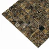 Classic Spanish Dark Emperador Polished Brown Marble 1x1 inch Square Shower Floor Mesh Backed Mosaic Tiles