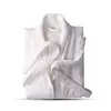 Women Elegent Purple Fleece Robe Popcorn Bathrobe by China factory