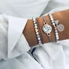 4pcs/set Bohemian bead bracelet charm tassel women bracelets gold heart bracelets jewelry sets gift