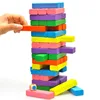 Wholesale colorful construction geometric assembling stacking game wooden toy building blocks craft set for kids education