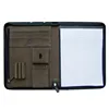 Custom professional document file men lawyer business a4 vintage grey imitation leather portfolio bag with zipper folder