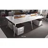 KD four seats modern MFC wooden board panel office furniture staff workstation desk table with glass screen with side extension
