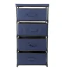 Household Objects,4-Layered Storage Bin Cabinet Drawer for Clothing, Underwear,Navy Blue,