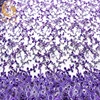 Free Sample Handmade Mesh Embroidery Sequns Lace Purple Beaded Bridal Lace Fabric By The Yard