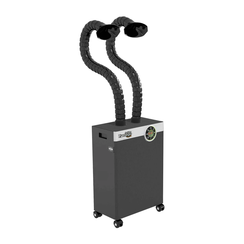 
Electric Soldering iron mobile Soldering Fume Extractor for soldering station with double Flexible extraction Arms 