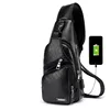 Men's Crossbody Bags Men's USB Chest Bag Designer Messenger bag Leather Shoulder Bags Diagonal Package 2019 new Back Pack Travel