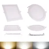 24W Round Square LED Panel Light Recessed Kitchen Bathroom Ceiling Lamp AC85-265V LED Downlight Warm White/Natural /Cool White