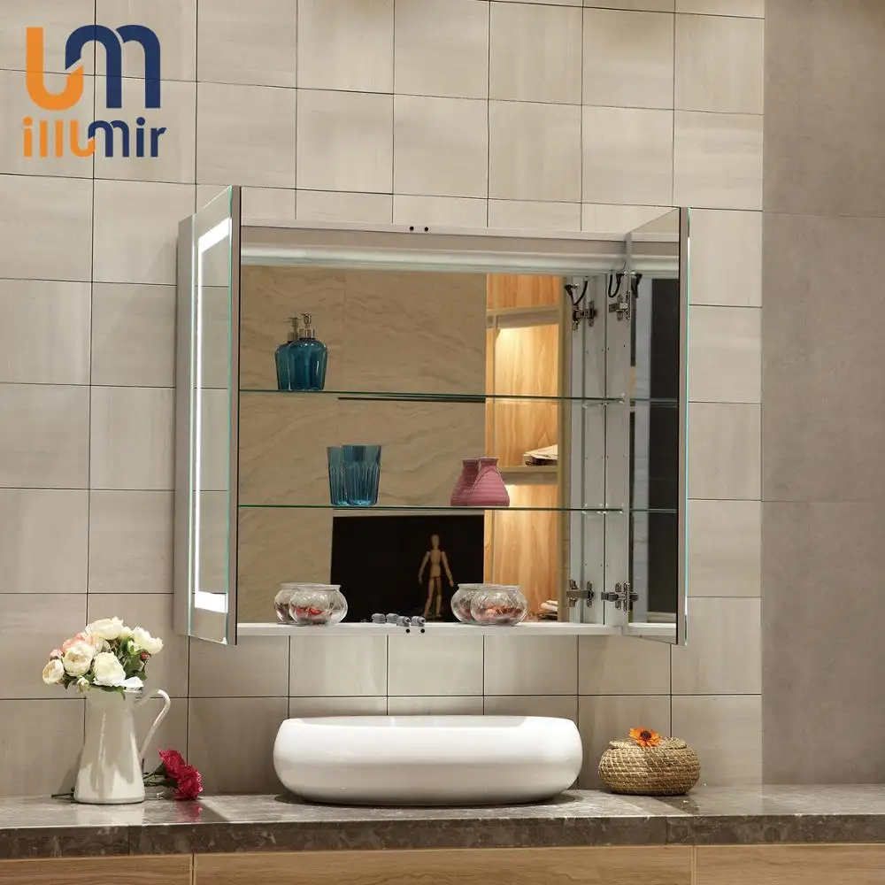 Hot Sale Hanging Easy-installation Bathroom Mirror Cabinet With Light