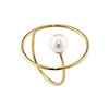 LanFan Factory Gold Plated Solitaire Pearl Ring For Women