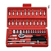 46 Pcs 1/4" Sleeve Wrench Set Spanner Socket Wrench Set Car Repair Tool