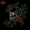 Custom Hotfix Rhinestud Skull Rose Stickers Iron on China Factory