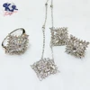 Alibaba Jewelry Round Cut CZ Crystal 925 Sterling Silver Fancy Stud Earring