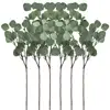 6 Pcs Artificial Silver Dollar Eucalyptus Leaf Spray in Green 25.5" Tall Artificial Greenery Holiday Greens Christmas greenery