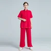 Chinese red wudang tai chi training suit