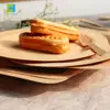 7 inch Heated Toddler Snack Biodegradable Parties Rectangle Slate Bamboo Disposable Cutlery