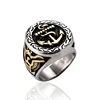Wholesale New style18K Gold plated Black Nautical Anchor Rings for men Stainless Steel titanium Jewelry