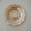 Laser electroplated luxury dining glass tableware fruit compote 3 color option colored plate
