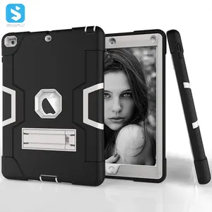 silicone PC with stand case for APPLE iPad 9.7 2017 ,for ipad 9.7 case 2017 cover