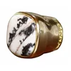 Gold Metal Marble Perfume Cap Zamac Engraved Stone Perfume Cap Custom For Perfume Bottle