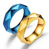 Hotting sale 316 L stainless steel ring with rhombus pattern,gold/rose/white gold/blue stainless steel ring jewelry
