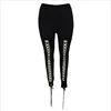 2019 New classic fashion black corns cross straps tight high waist leggings at42256