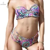 2019 Hot swimwear & beachwear two piece swimsuit bikini girl sexy strapless floral print beach wear