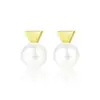 CZCITY Solid Brush 925 Sterling Silver Stud Earrings for Women Fine Jewelry Imitation Pearl Boucle D'Oreille Femme Gifts