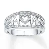 Fasting Shipping Mother's Day Gift Letter MOM Heart Diamond Ring Three Colors For Mom