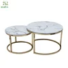 Shiny gold frame modern coffee table set