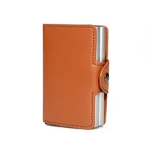 Лидер продаж пояса из натуральной кожи RFID Блокировка Алюминий держатель карты чехол бумажник для мужчин