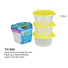 Set of 3pcs plastic round bento storage lunch boxes and food meal prep containers boite a vivres die Kasserolle