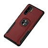 Leather metal ring case for huawei p30 pro car magnetic stand holder back cover case