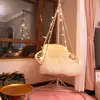 LED Hanging Chair Light Up Macrame Hammock Chair with 39FT LED Light for Indoor/Outdoor Patio Deck Yard Garden Hammock Chair