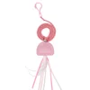 Cat teasing toy pet bell spring rope pet cat cage stool door handle can be used stick jellyfish shaped cat finger toy