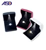 custom leather LED jewelry box finger ring exhibitor Led light ring box for wedding ring jewelry box