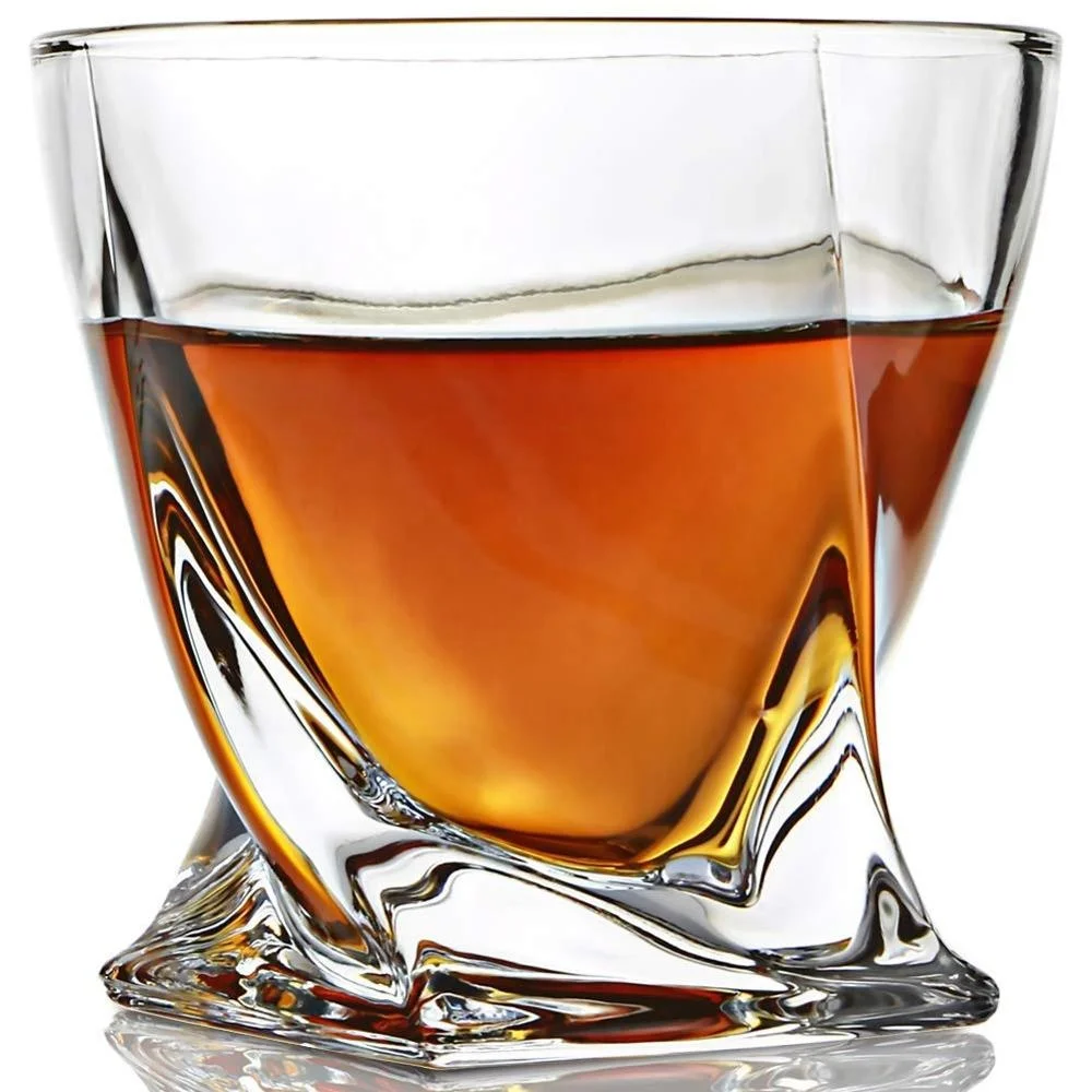 10oz Funny Crystal Square Base Twist Whiskey Heavy Base Drinking Whisky Glasses Buy Square