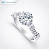 Tianyu gems retro jewelry 925 sterling silver gold plated moissanite stone ring for women