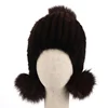 women fur pom pom slouch beanie toque hat cap