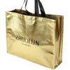 China Supplier custom printing gold metallic non woven shopping bag reusable shopping bags