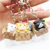 2019 creative in stock plastic soft pvc hotel cute cat 3d keychain 060