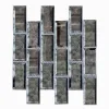 Irregular shaped decorative tile gray subway 3D antique wall mirror glass tiles
